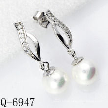 Neueste Styles Perlen Ohrringe 925 Silber (Q-6947)